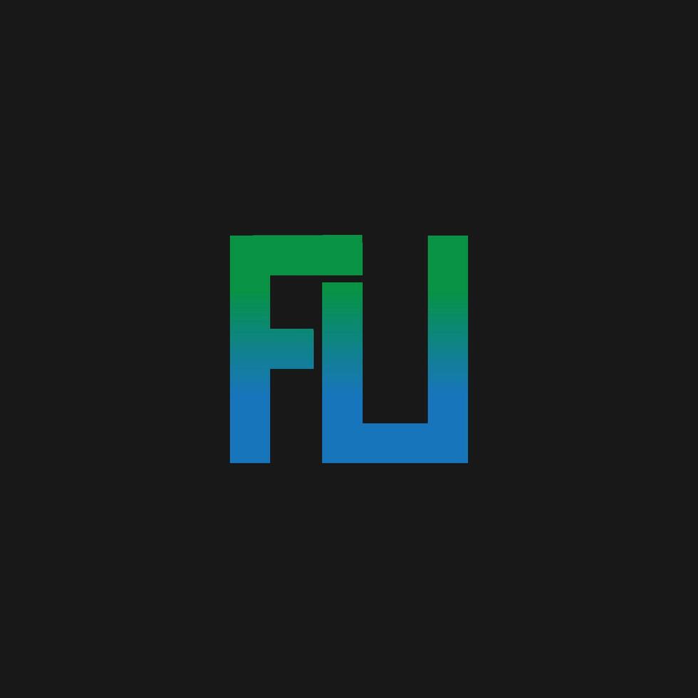 fu e uf lettera logo design modello.fu,uf iniziale basato alfabeto icona logo design vettore