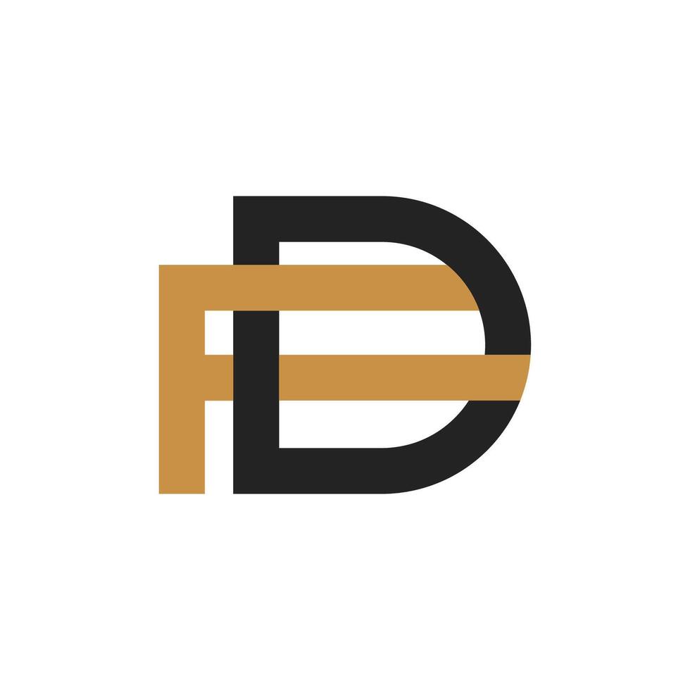 iniziale fd lettera logo vettore modello design. connesso lettera df logo design.