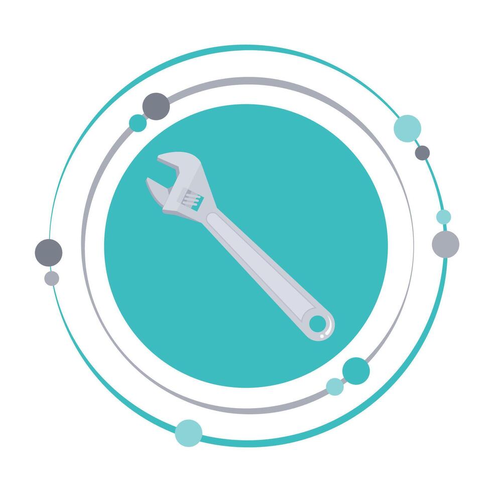 mezzaluna chiave inglese attrezzo isolato grafico icona simbolo vettore