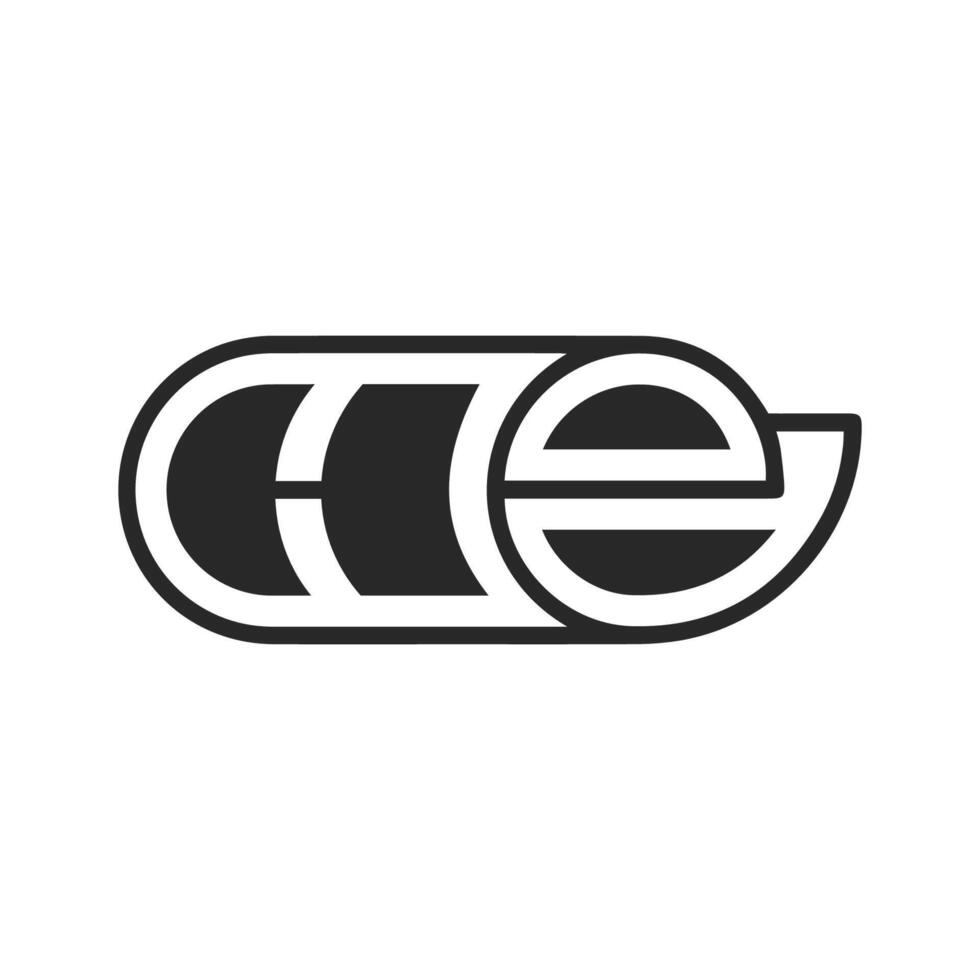 lui, eh, e e h astratto iniziale monogramma lettera alfabeto logo design vettore