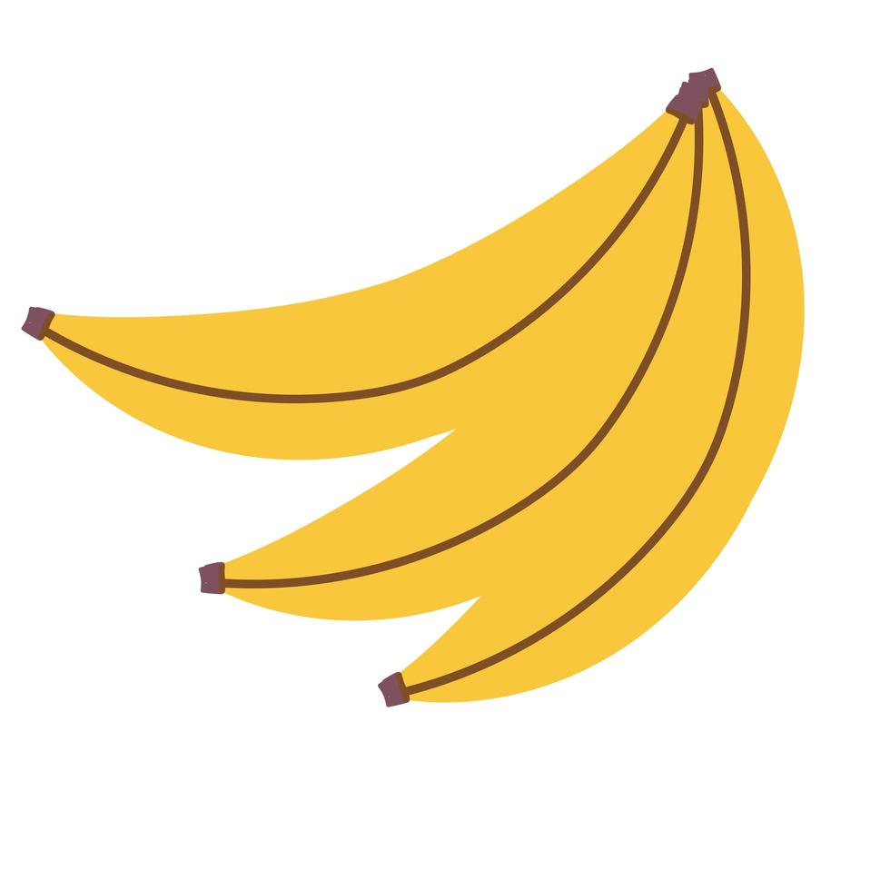 cucinare cibo frutta banane cartone animato icona piatta vettore