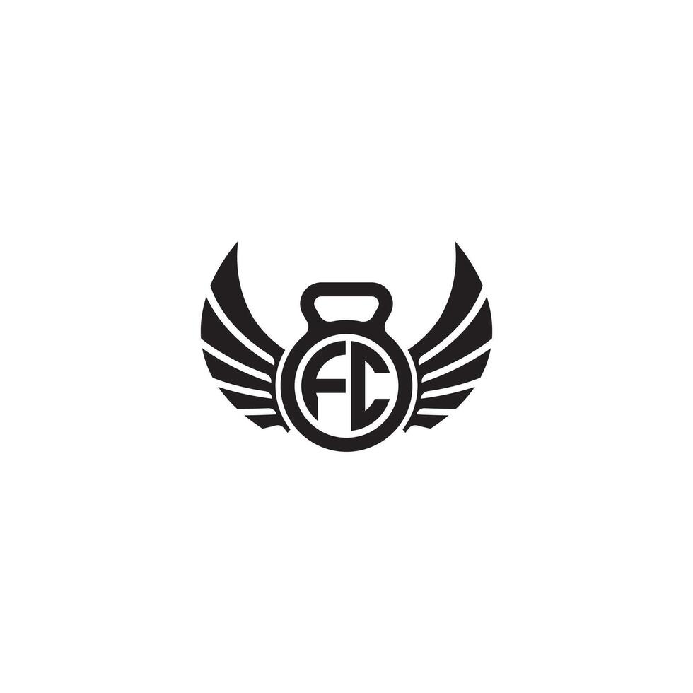 fc fitness Palestra e ala iniziale concetto con alto qualità logo design vettore