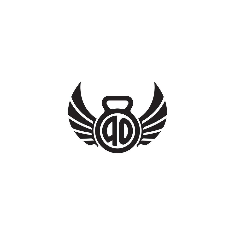 qo fitness Palestra e ala iniziale concetto con alto qualità logo design vettore