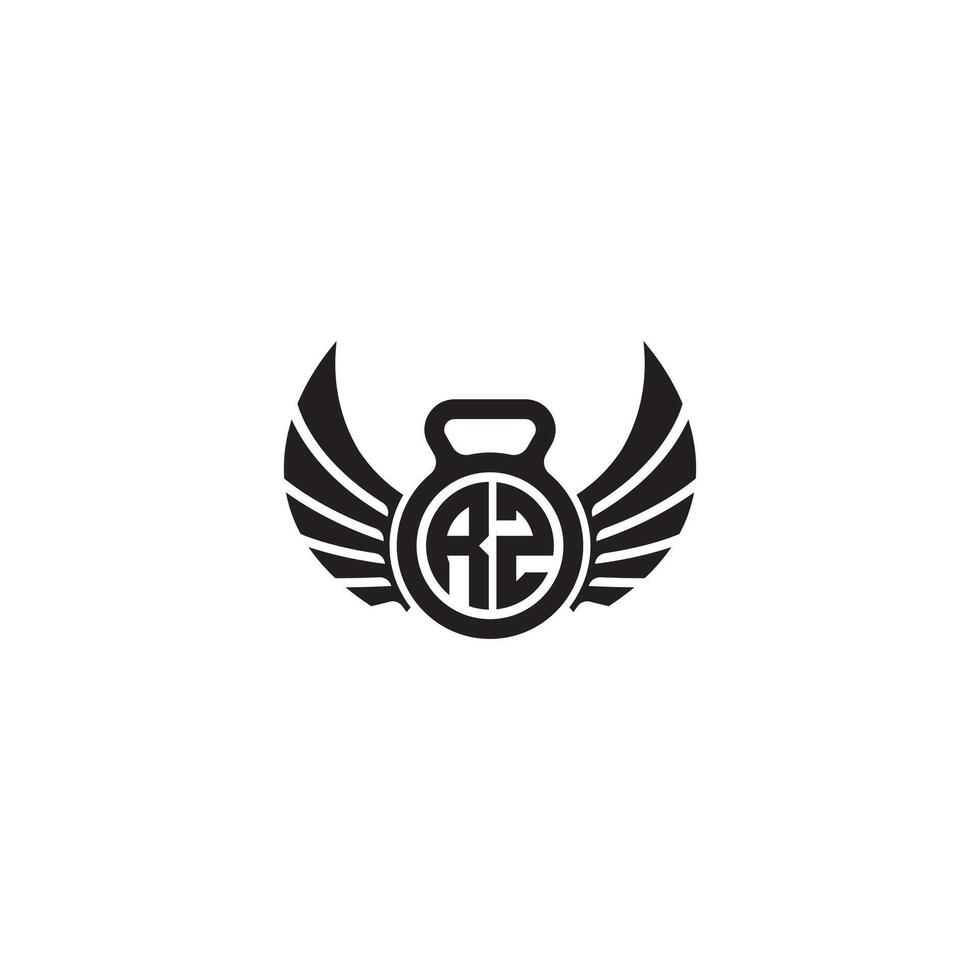 rz fitness Palestra e ala iniziale concetto con alto qualità logo design vettore