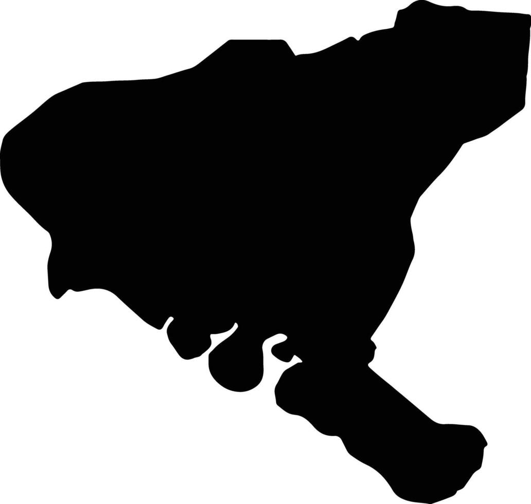 boffa Guinea silhouette carta geografica vettore