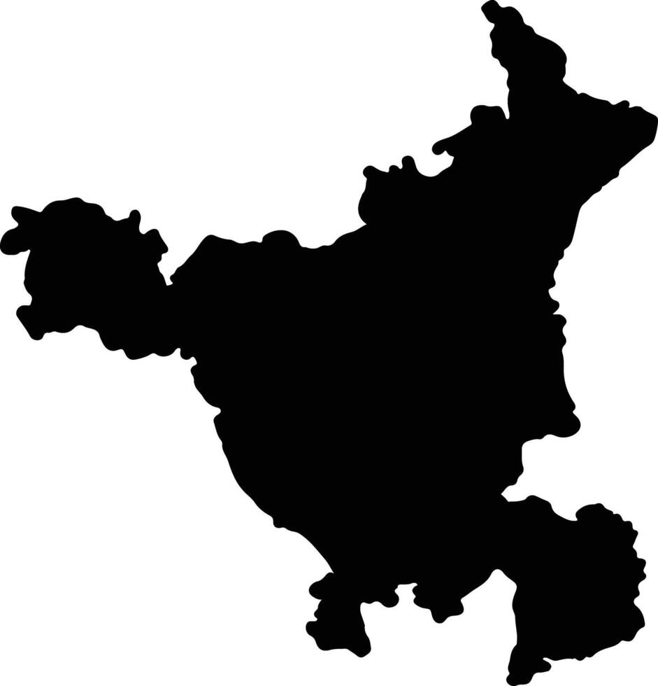 haryana India silhouette carta geografica vettore