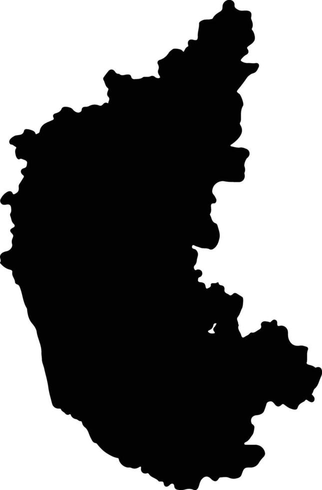 Karnataka India silhouette carta geografica vettore