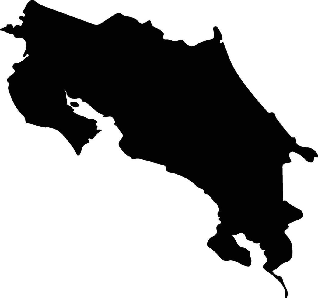 costa rica silhouette carta geografica vettore