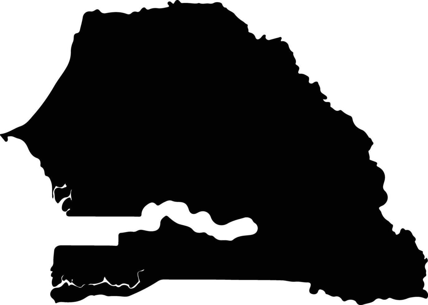 Senegal silhouette carta geografica vettore