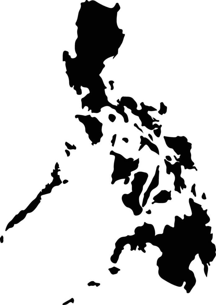 Filippine silhouette carta geografica vettore