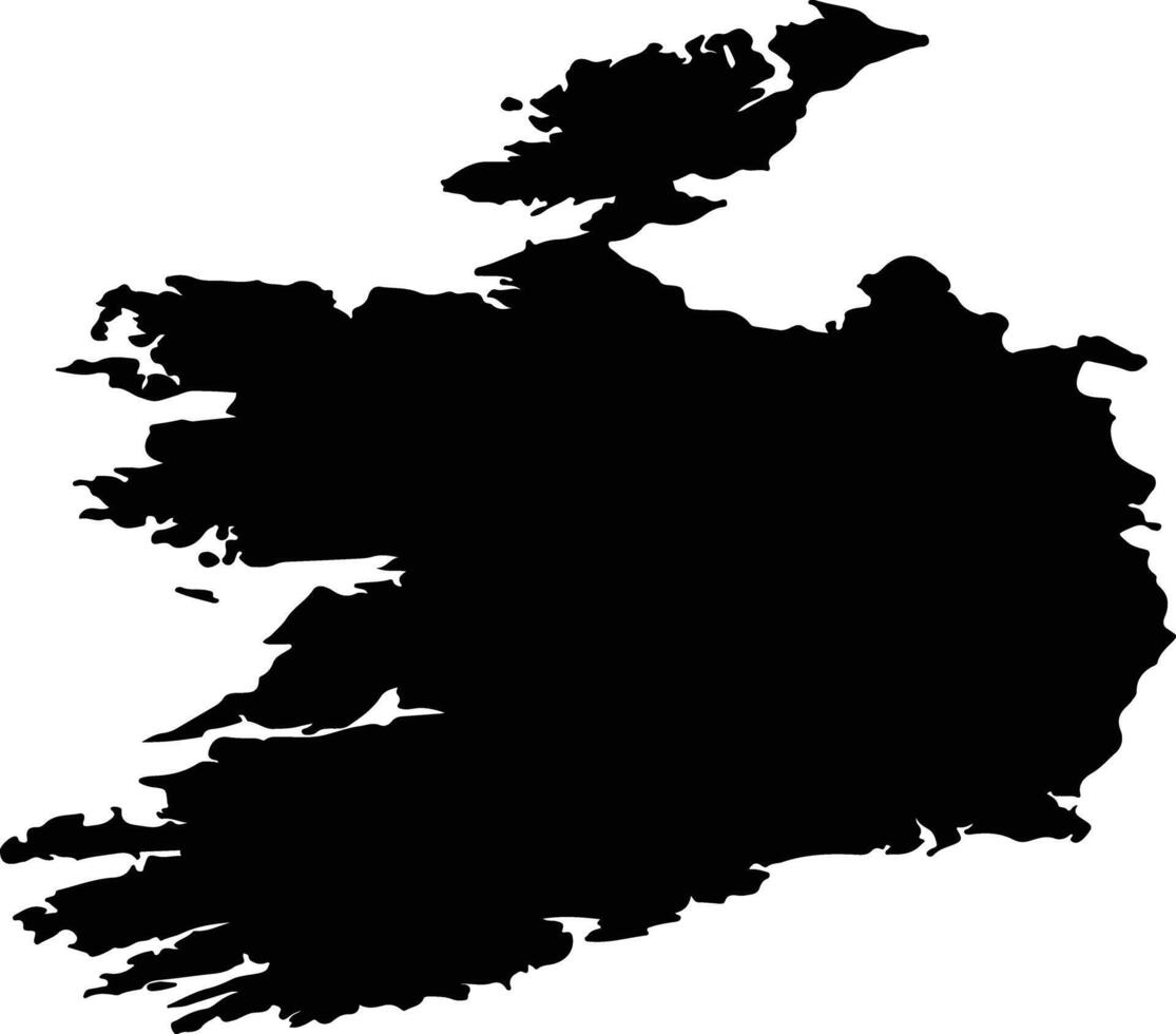 Irlanda silhouette carta geografica vettore