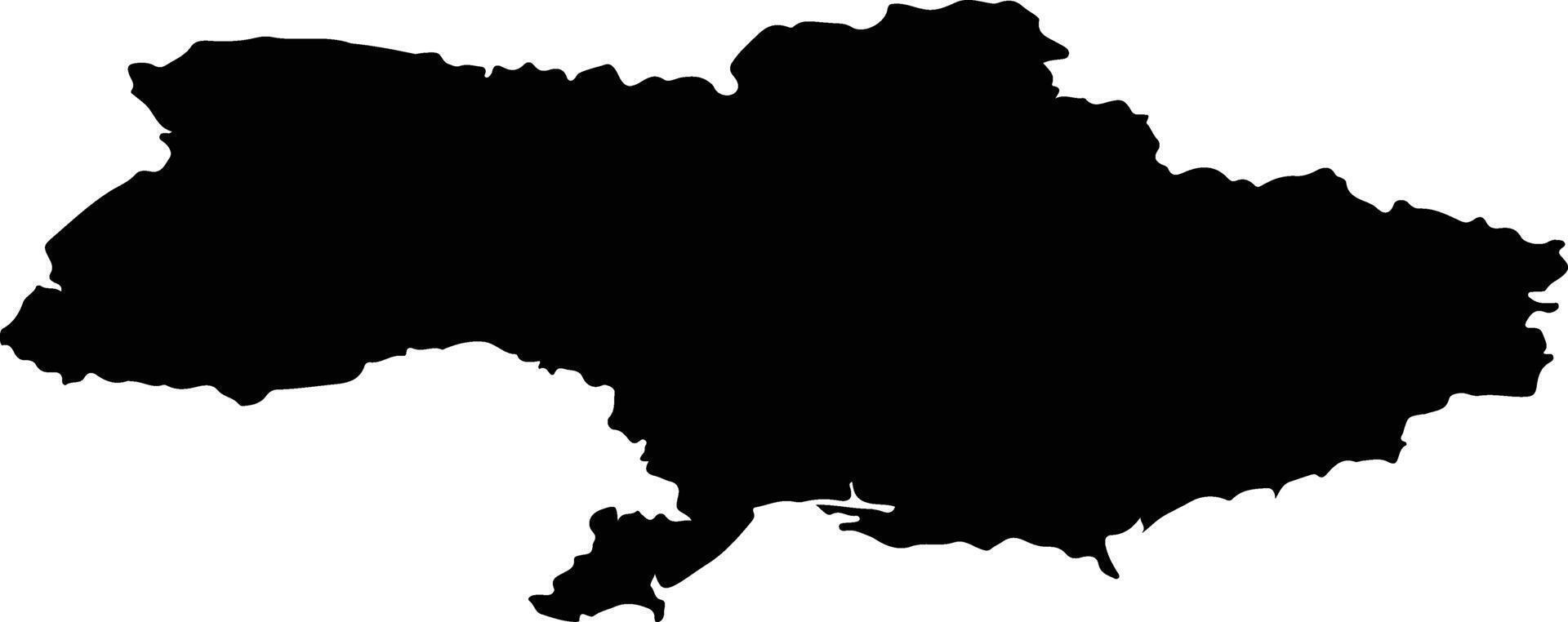 Ucraina silhouette carta geografica vettore