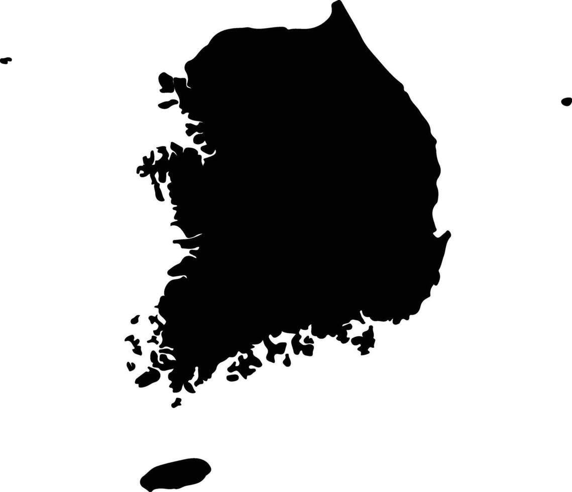 Sud Corea silhouette carta geografica vettore