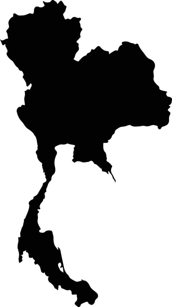 Tailandia silhouette carta geografica vettore
