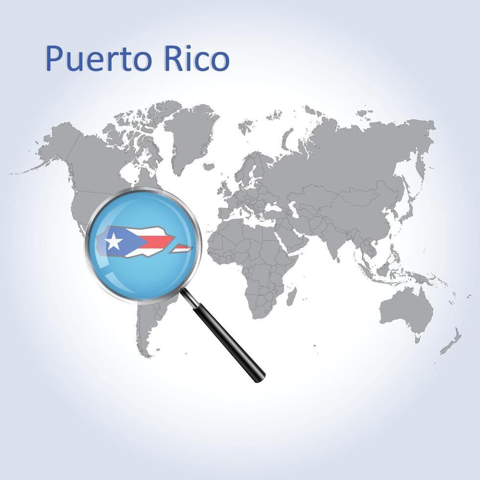 ingrandita carta geografica puerto stecca con il bandiera di puerto stecca allargamento di mappe, vettore arte