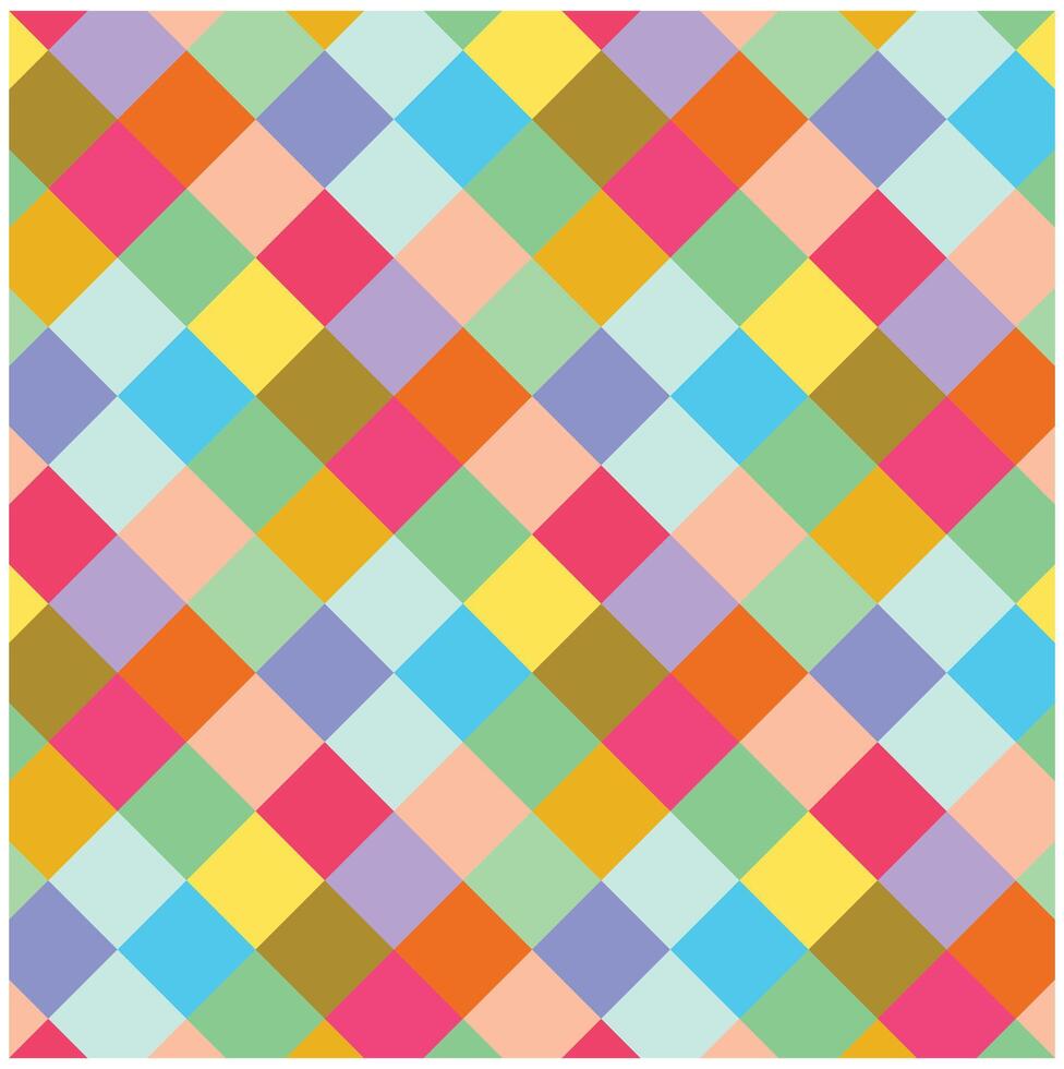 senza soluzione di continuità geometrico modello nel il modulo di piazza piastrelle con luminosa colori., colorato astratto sfondo con piazze. vettore