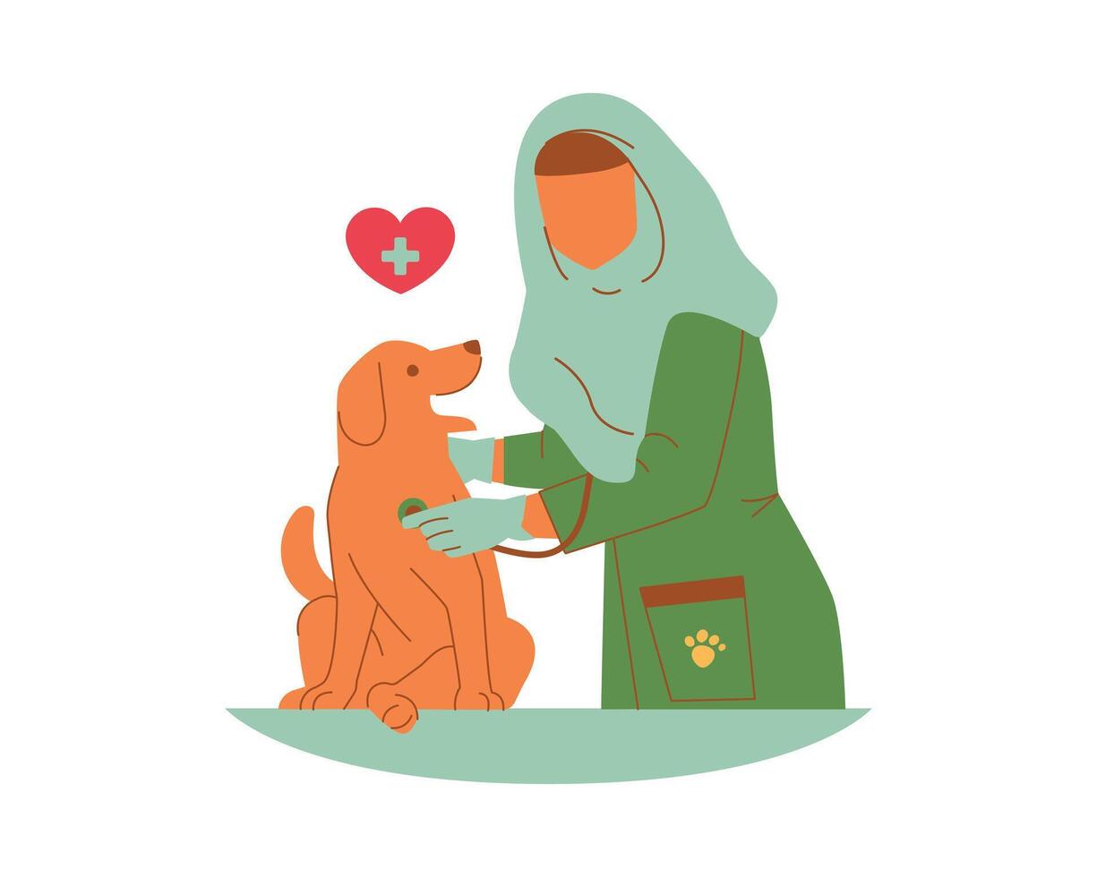 un' musulmano veterinario infermiera vettore