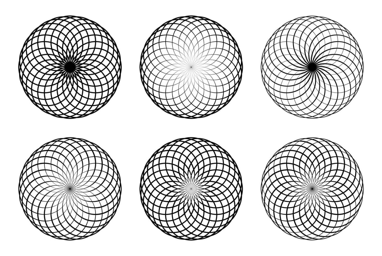 monocromatico elegante circolare modello attraversato cerchi. vettore