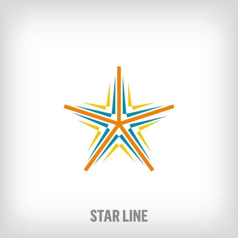 stella linea bastone logo design. in modo univoco progettato colore transizioni. costume viaggiare, formazione scolastica e successo logo modello. vettore