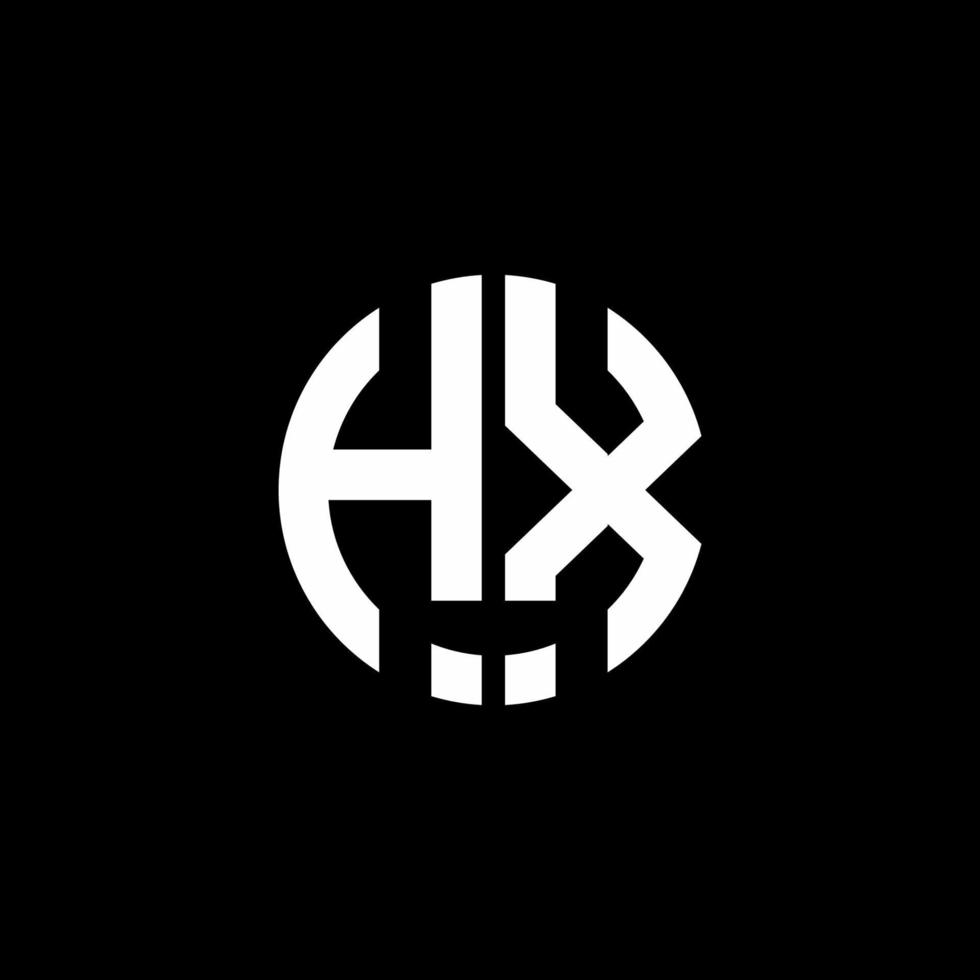 modello di progettazione di stile del nastro del cerchio del logo del monogramma hx vettore