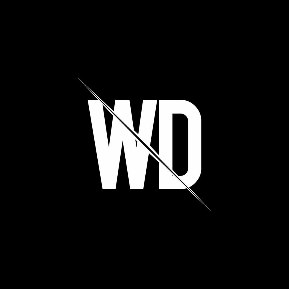 wd logo monogramma con modello di design in stile barra vettore