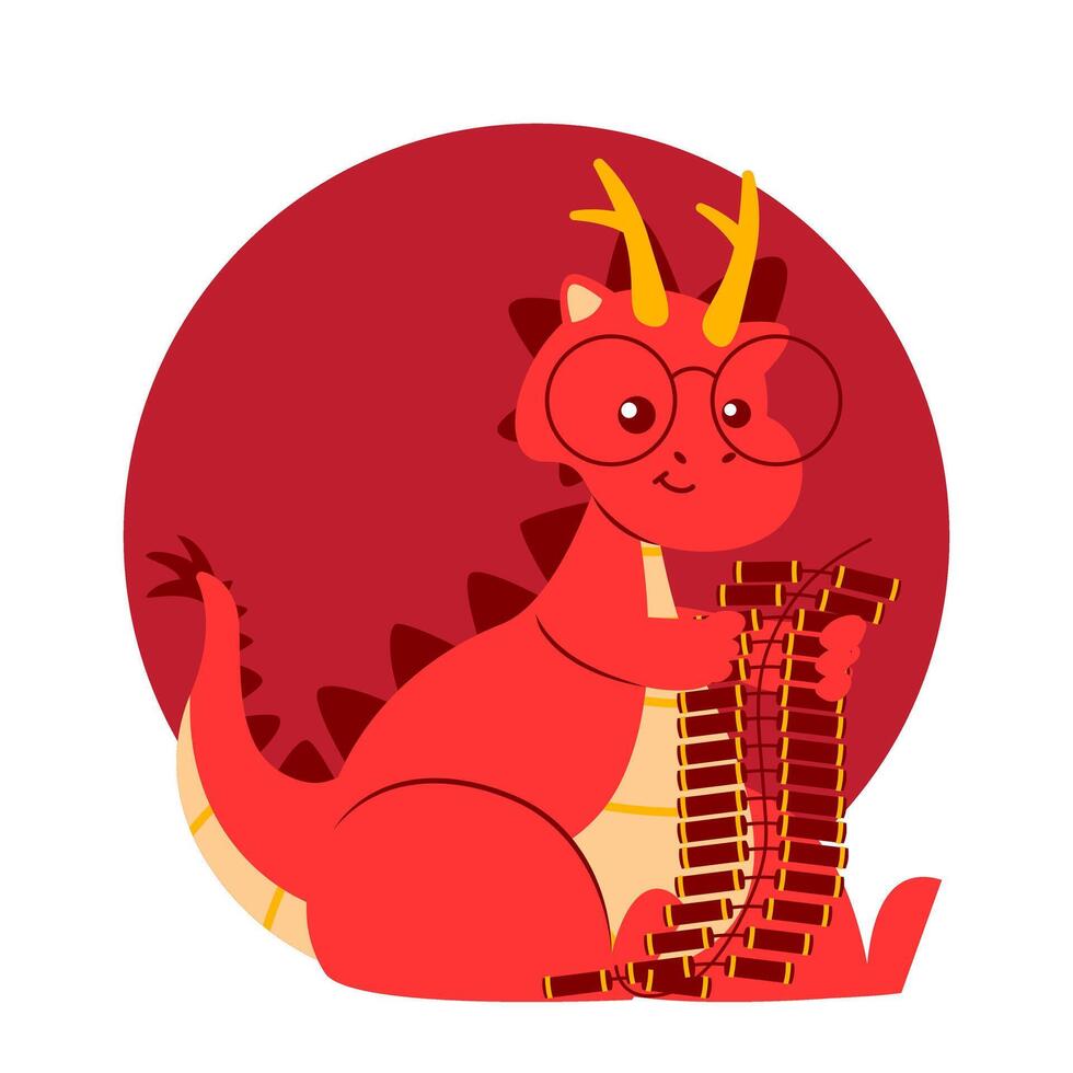 rosso Drago Cinese nuovo anno elemento vettore