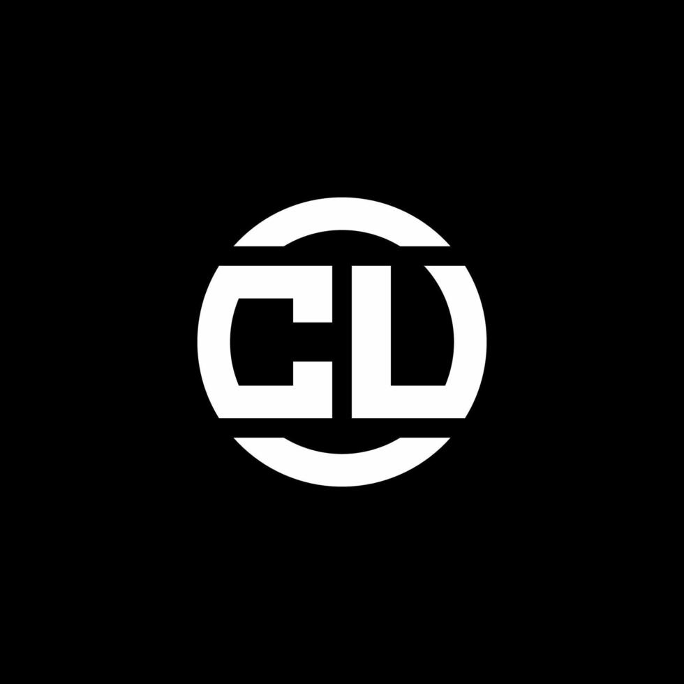 monogramma del logo cu isolato sul modello di progettazione dell'elemento del cerchio vettore