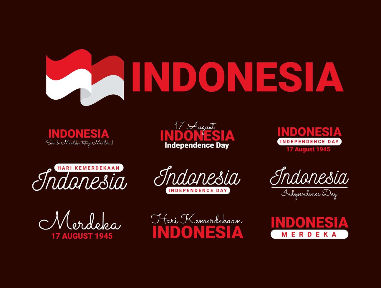 frasi sull'indipendenza dell'indonesia vettore
