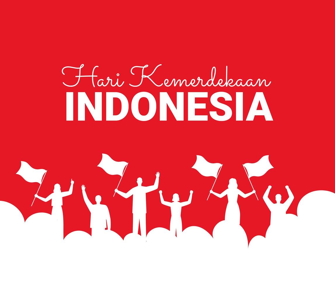 cartello per l'indipendenza dell'indonesia vettore