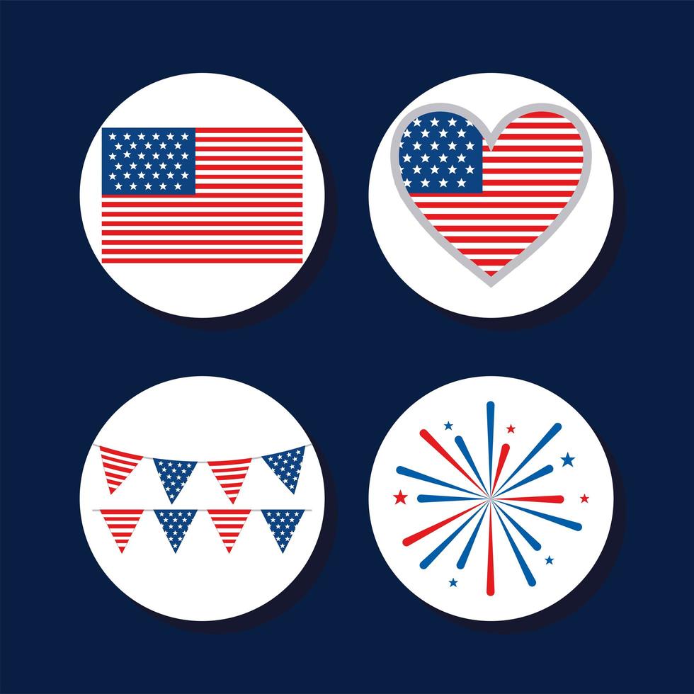 quattro emblemi degli Stati Uniti vettore