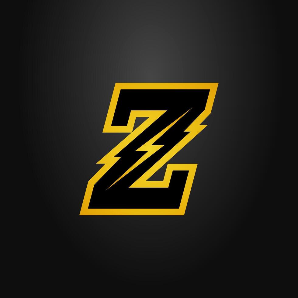 lettera z di fulmine Zeus gioco logo vettore