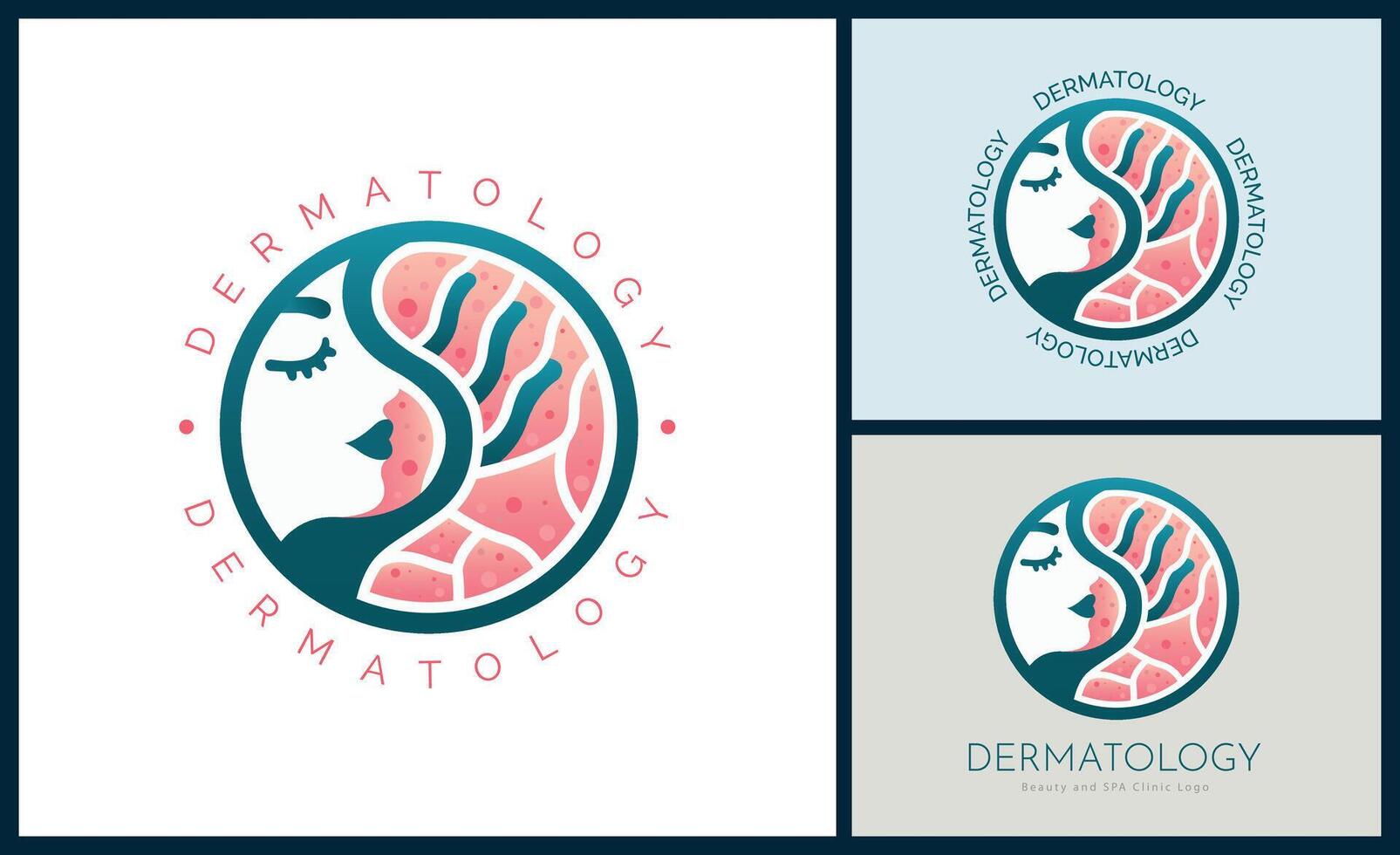 dermatologia pelle cura clinica e medicina bellezza salone e terme logo modello design vettore