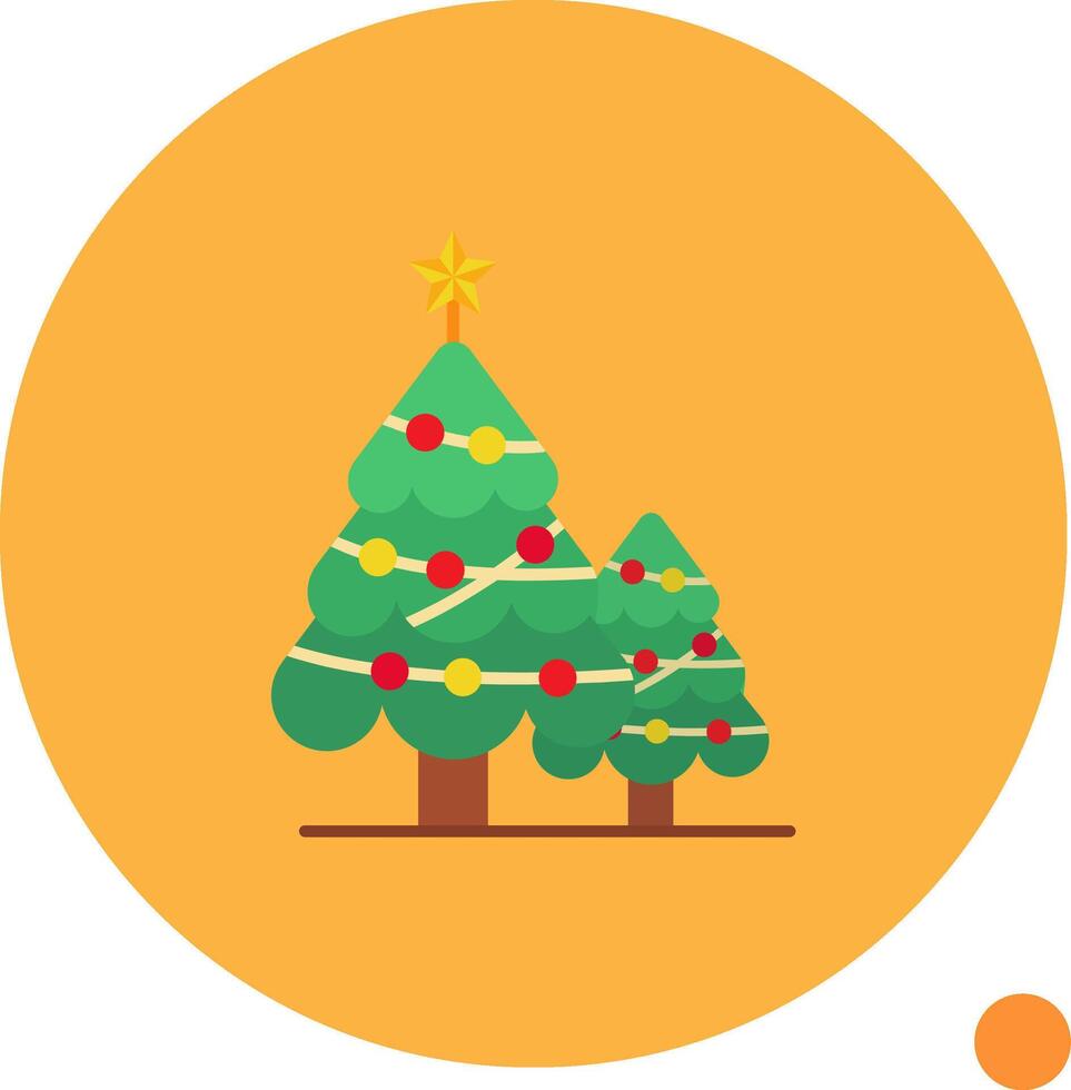 Natale albero lungo cerchio icona vettore
