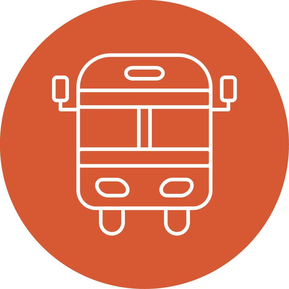 scuola autobus linea multicerchio icona vettore