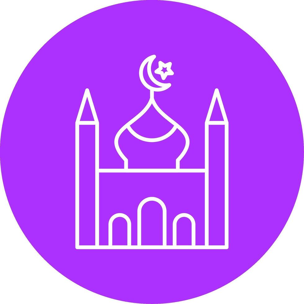 moschea linea multicerchio icona vettore