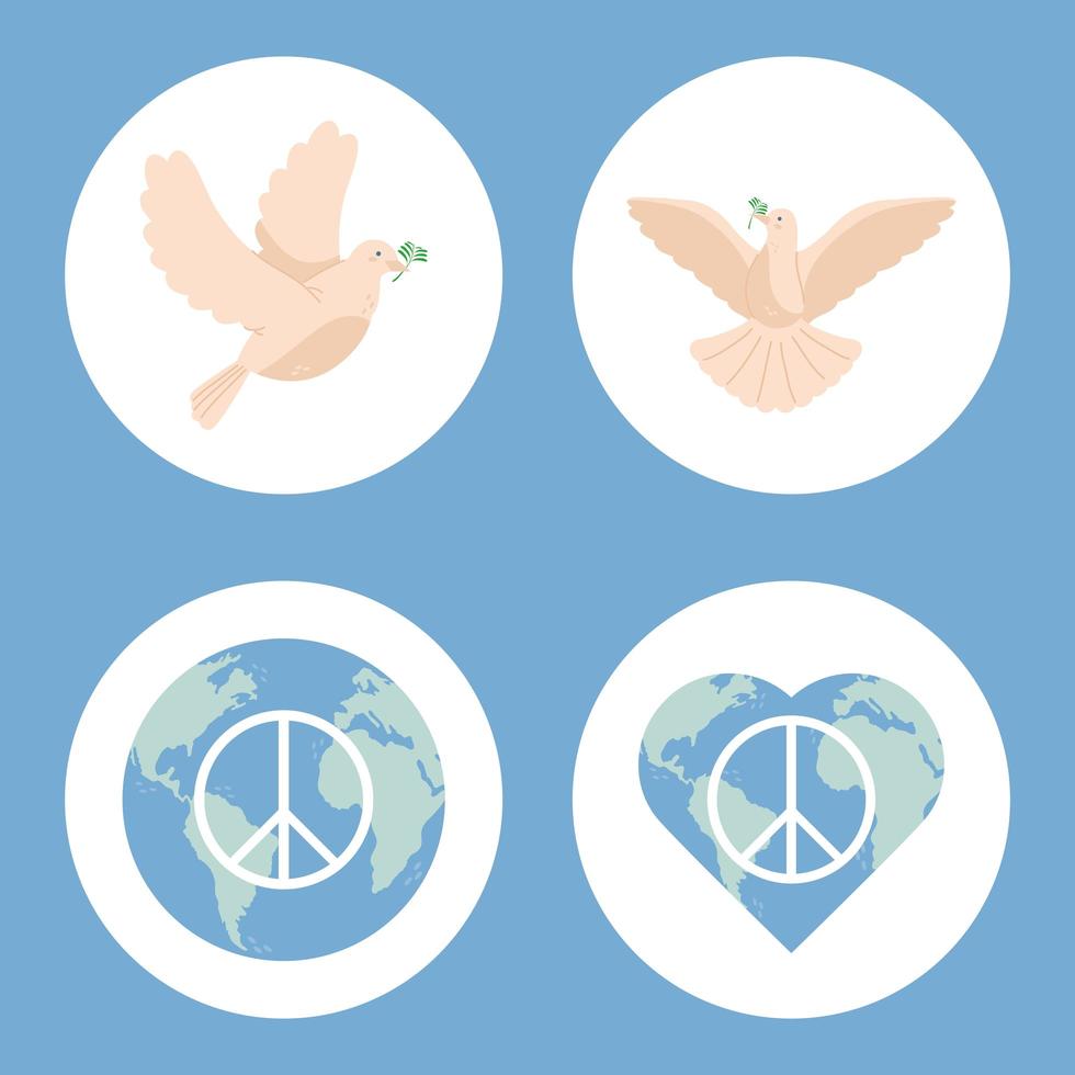 quattro giorni di icone di pace vettore
