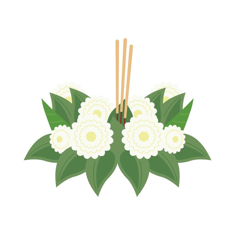 decorazione floreale loy krathong vettore