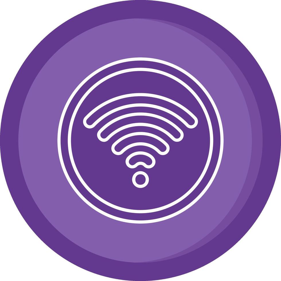Wi-Fi solido viola cerchio icona vettore