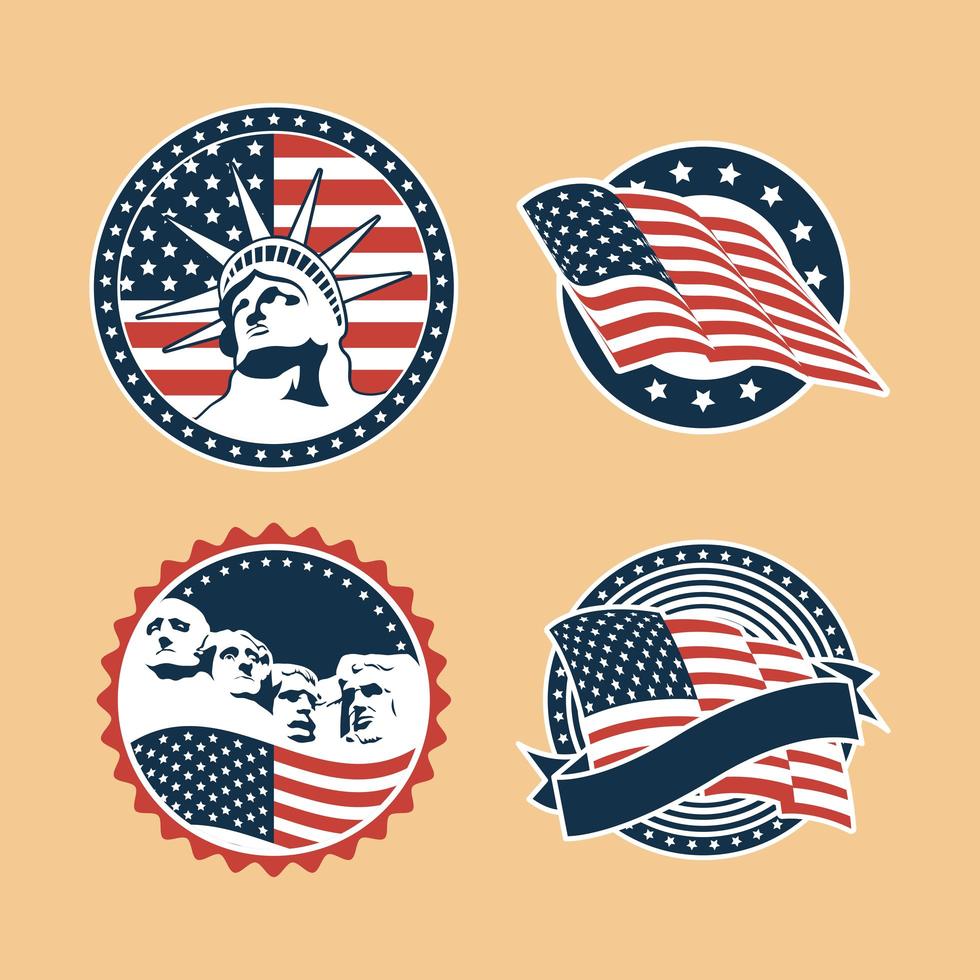 set di badge usa vettore