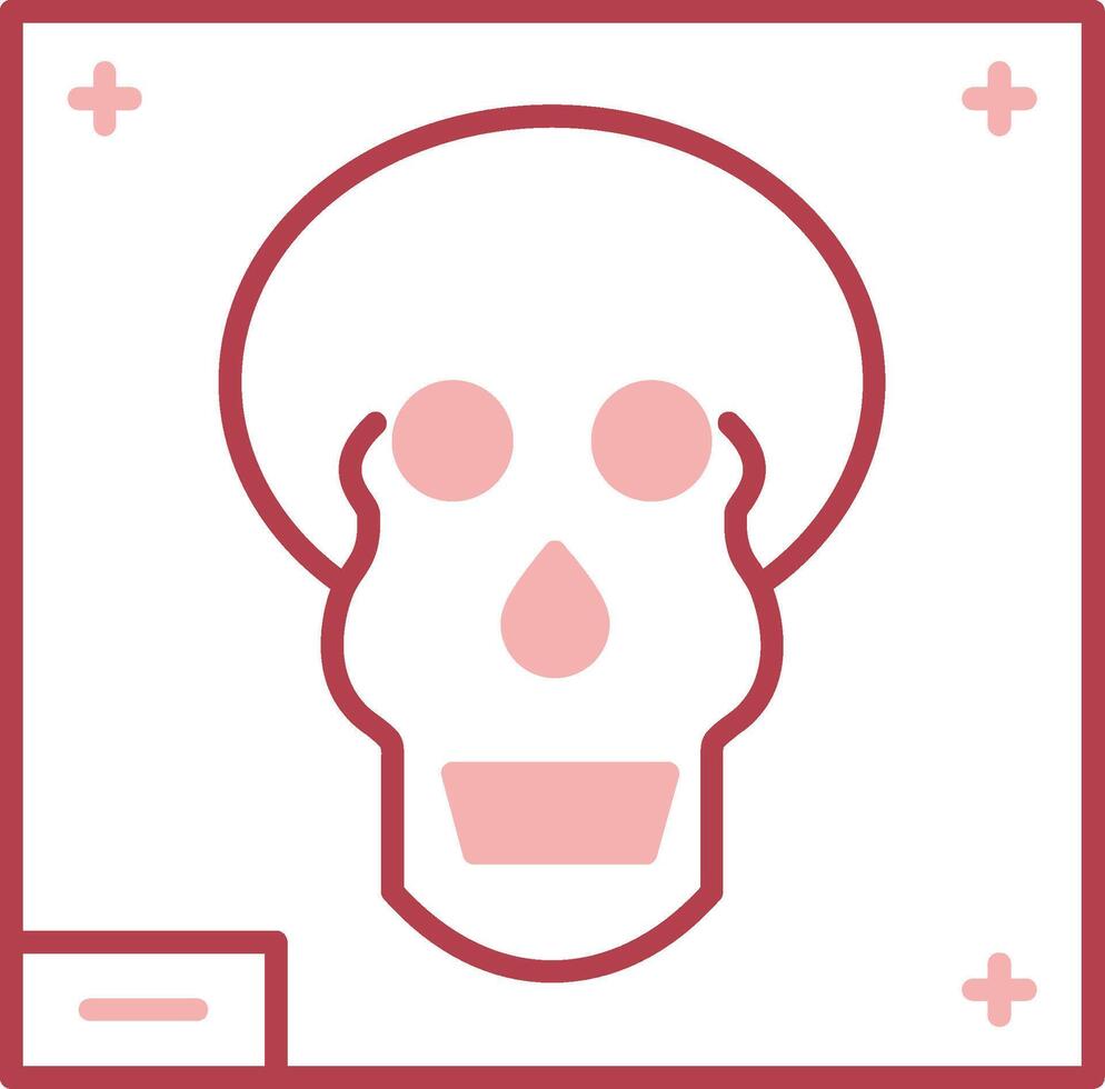 cranio X - raggio solido Due colore icona vettore