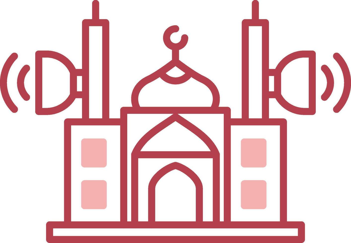 moschea altoparlante solido Due colore icona vettore