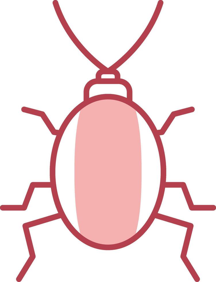 scarafaggio solido Due colore icona vettore