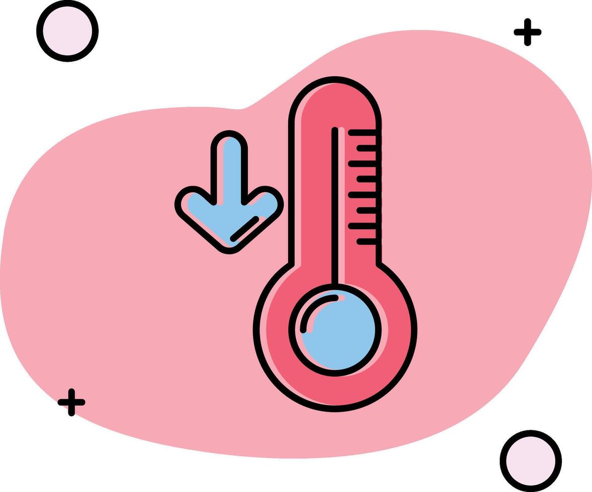 Basso temperatura scivolato icona vettore