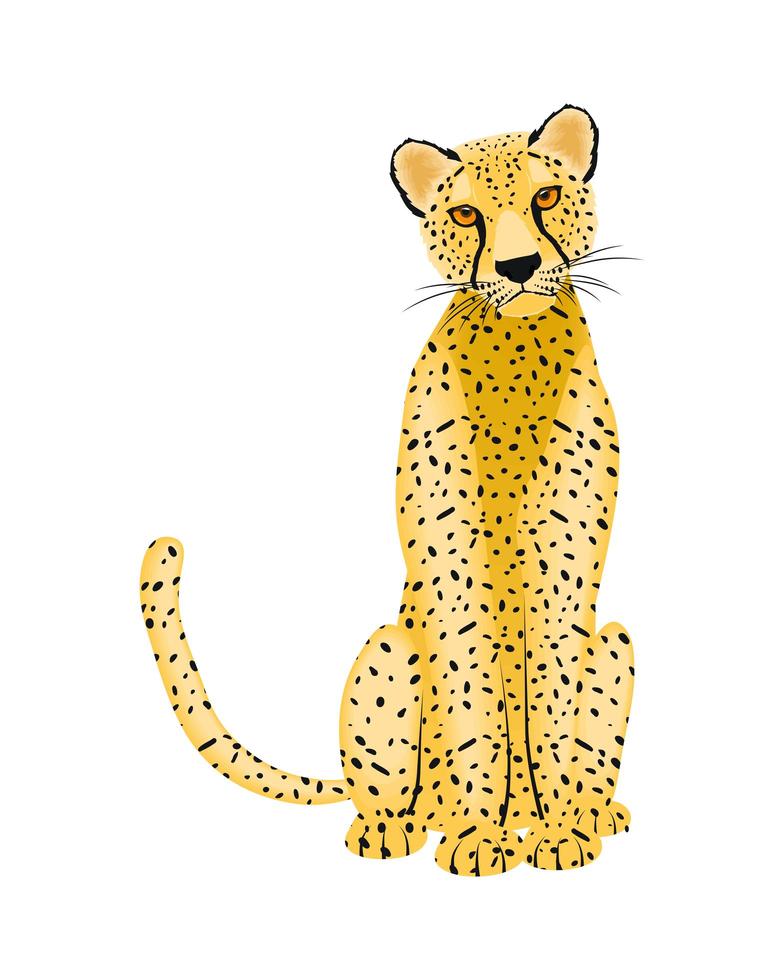 simpatico cartone animato leopardo vettore