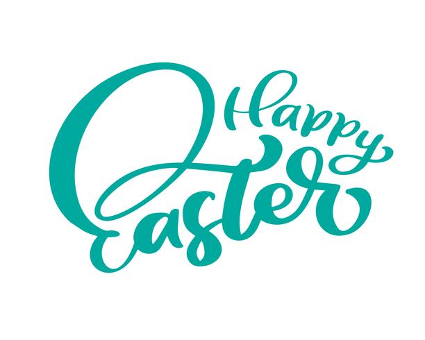 &quot;Felice Pasqua&quot; lettering penna pennello disegnato a mano isolato vettore