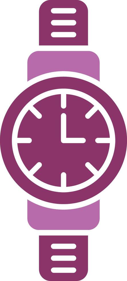 orologio da polso glifo Due colore icona vettore