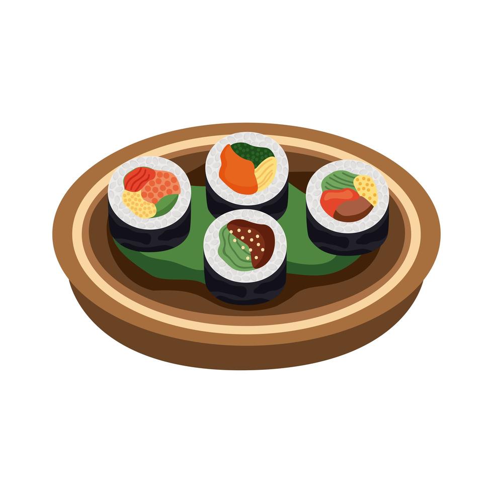 cibo coreano gimbap vettore