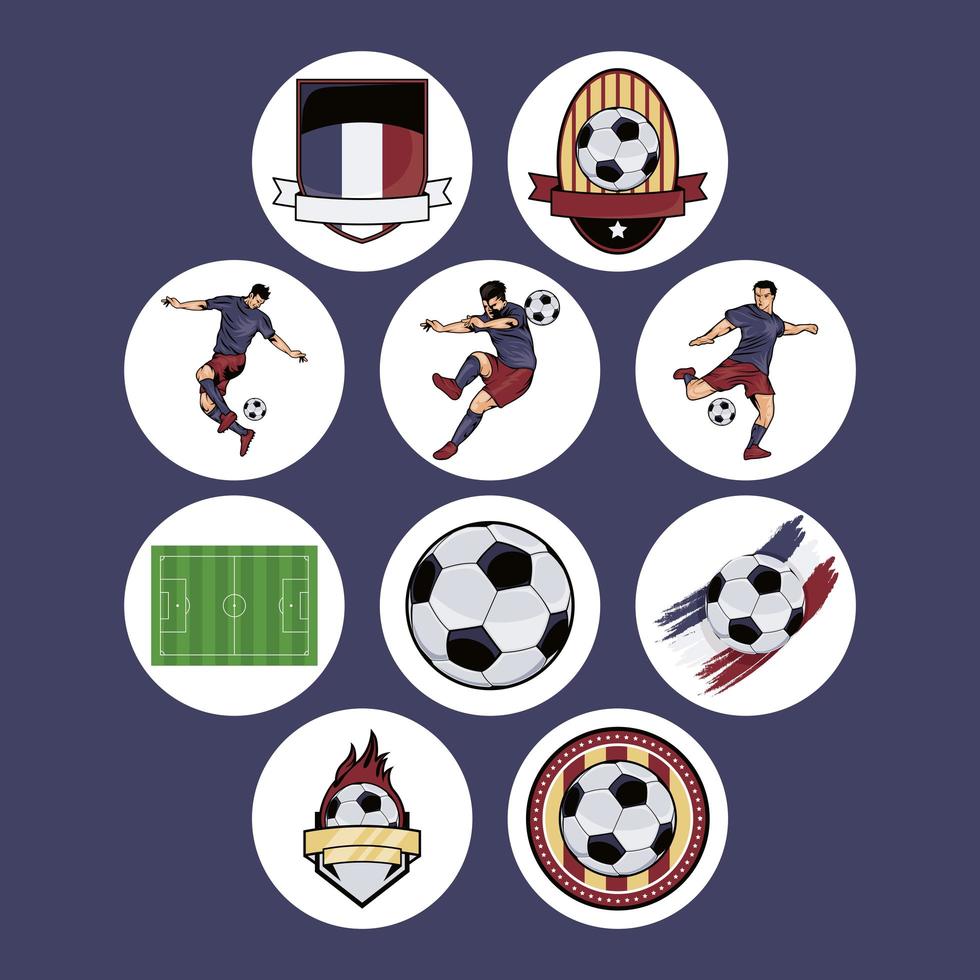 dieci icone del calcio vettore