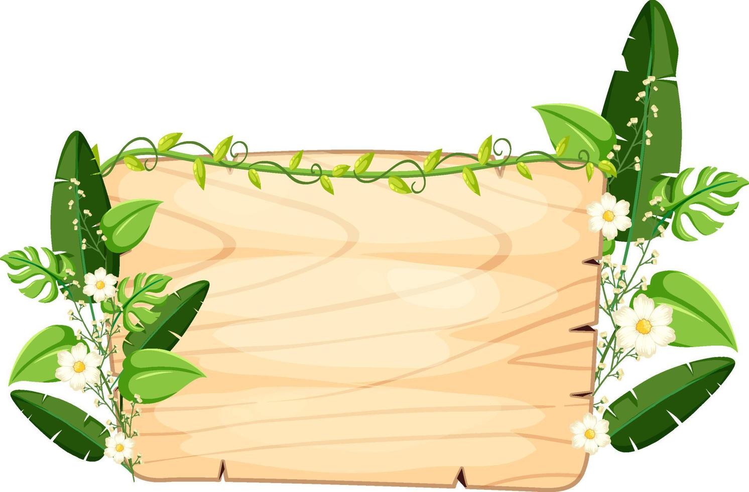 semplice banner con cornice di piante e foglie vettore