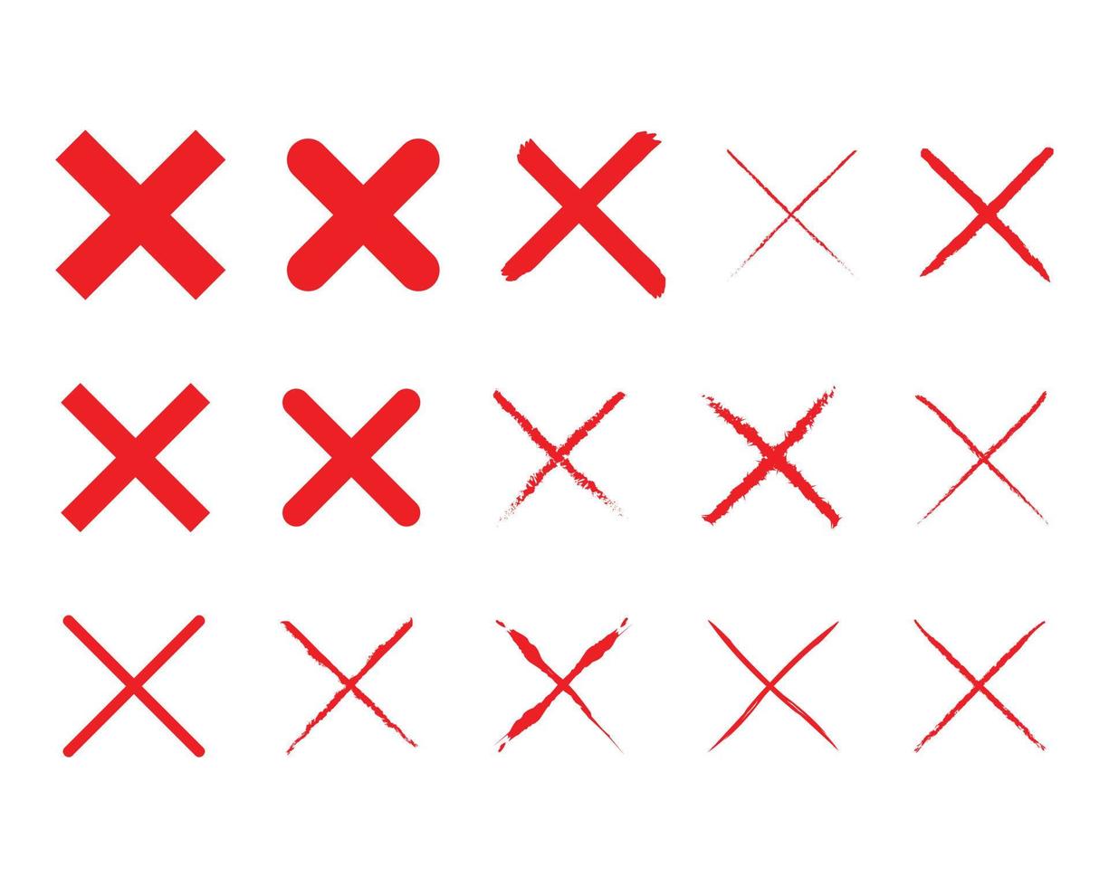 croce rossa x, no sbagliato, cancella, vota segno vettore su sfondo bianco immagine per web, presentazione, logo, icona simbolo.